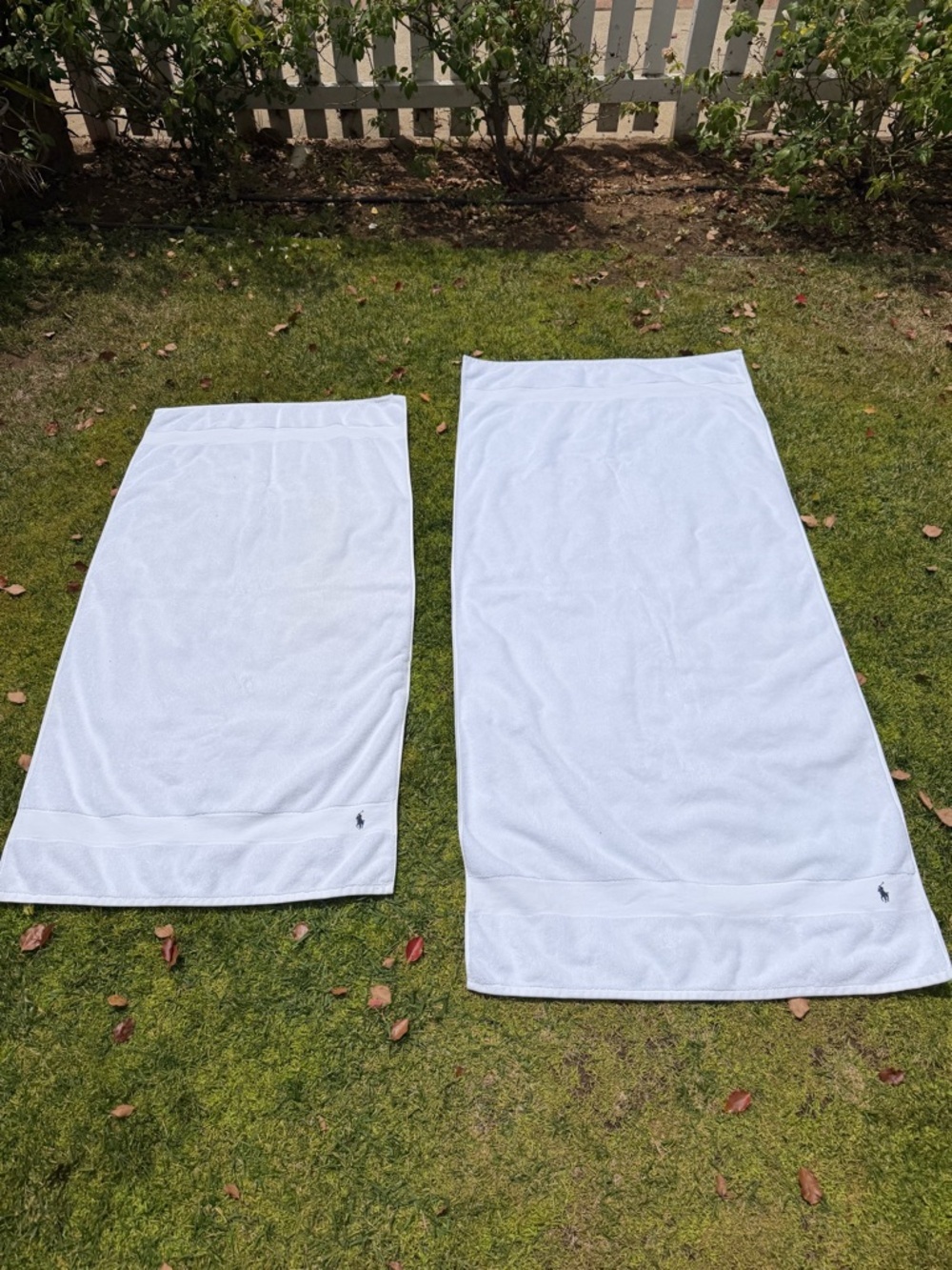 Polo Ralph Lauren 4-Piece Pony Bath Towel Set Bright White 100% Cotton Soft GUC - Picture 2 of 16